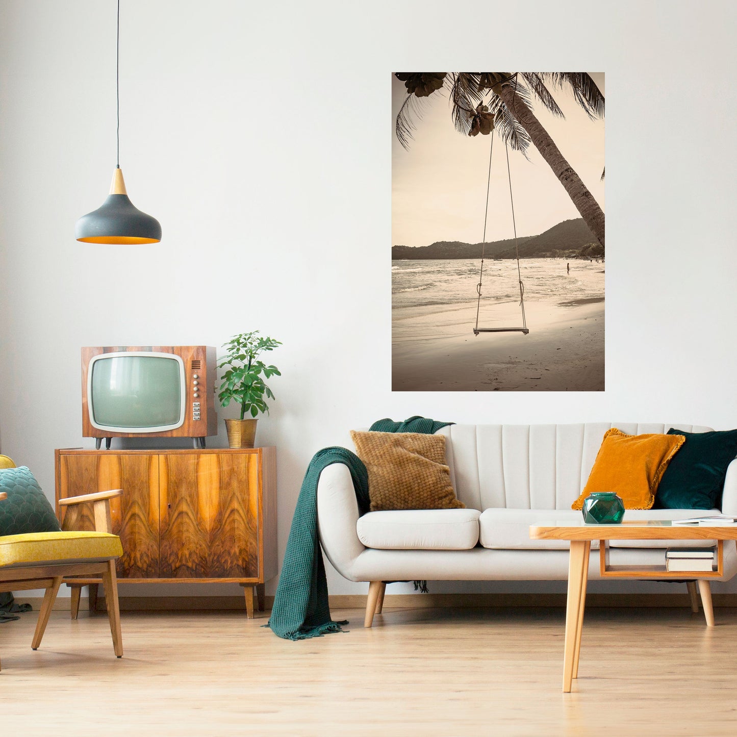 Poster verticale staccabile e attaccabile "SUNSET SWING SORROW"