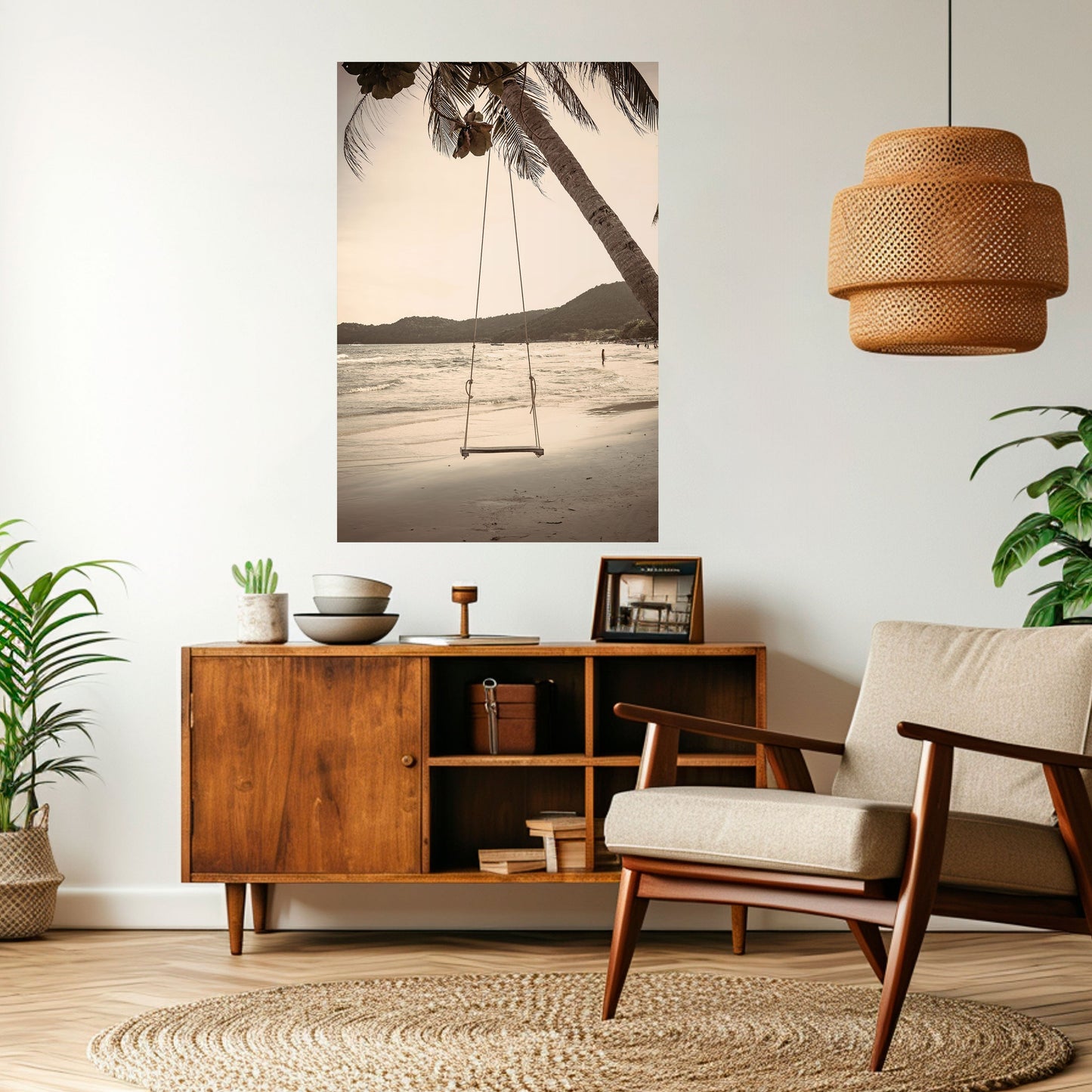 Poster verticale staccabile e attaccabile "SUNSET SWING SORROW"