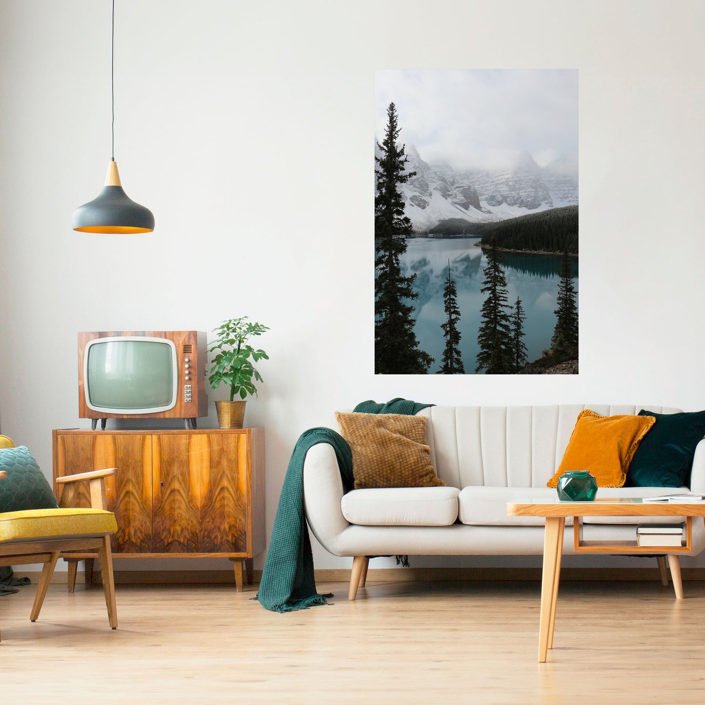 Poster verticale staccabile e attaccabile CONFINI DELLA FORESTA NEBBIOSA