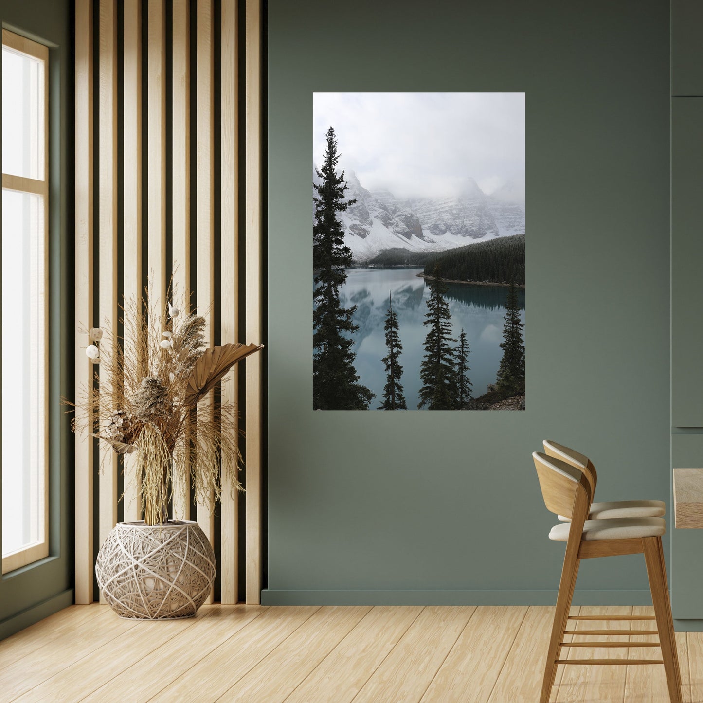 Poster verticale staccabile e attaccabile CONFINI DELLA FORESTA NEBBIOSA