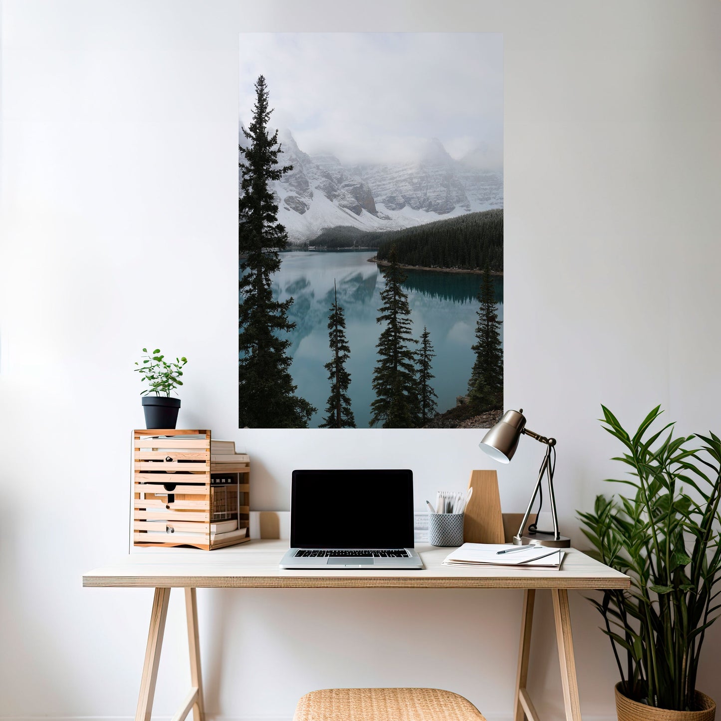 Poster verticale staccabile e attaccabile CONFINI DELLA FORESTA NEBBIOSA