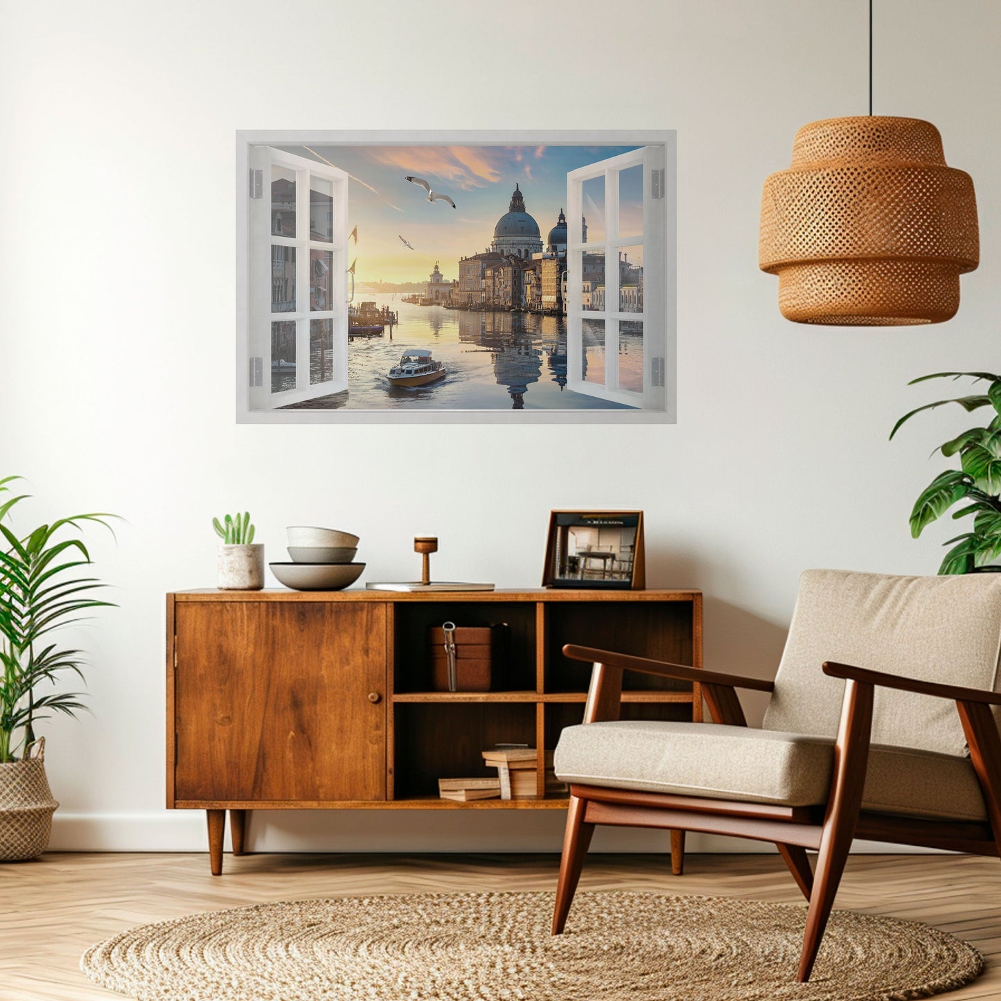 WINDOW TO VENICE Poster orizzontale staccabile e attaccabile