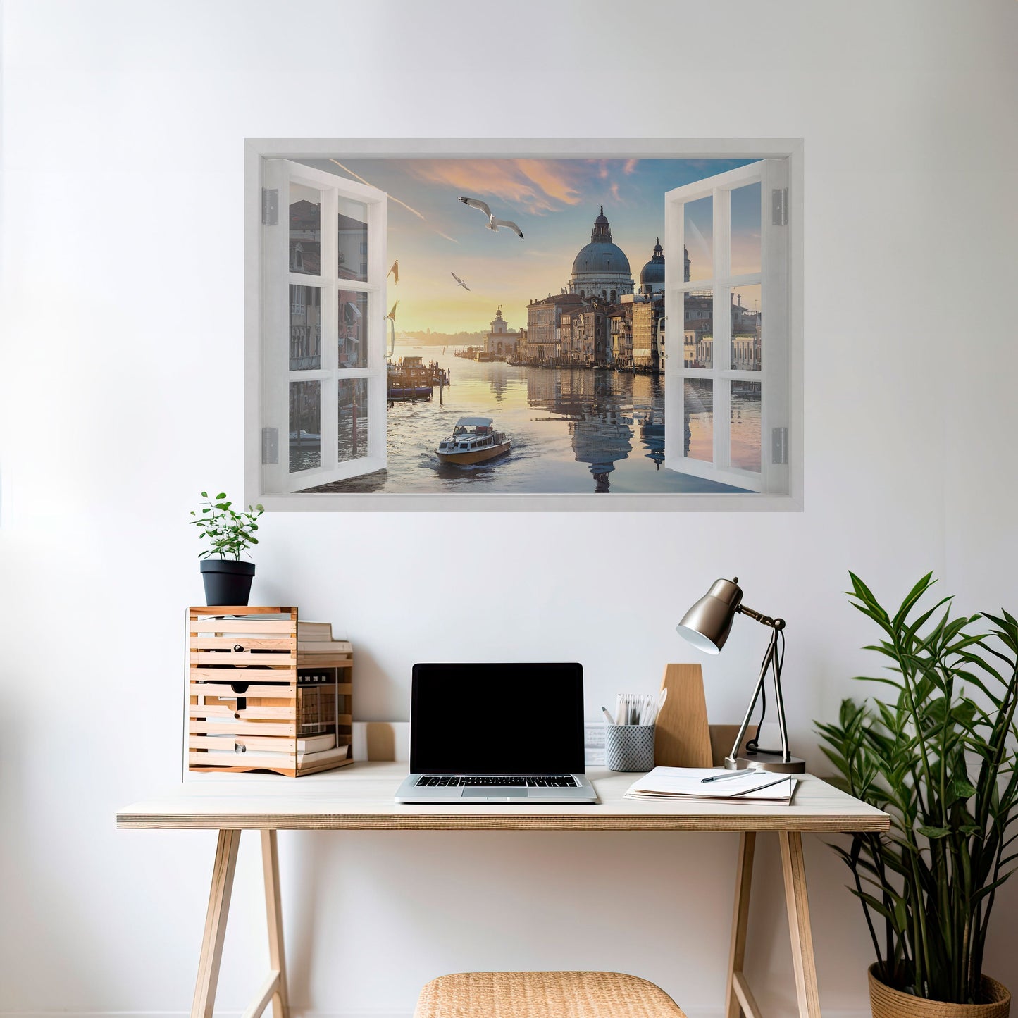 WINDOW TO VENICE Poster orizzontale staccabile e attaccabile