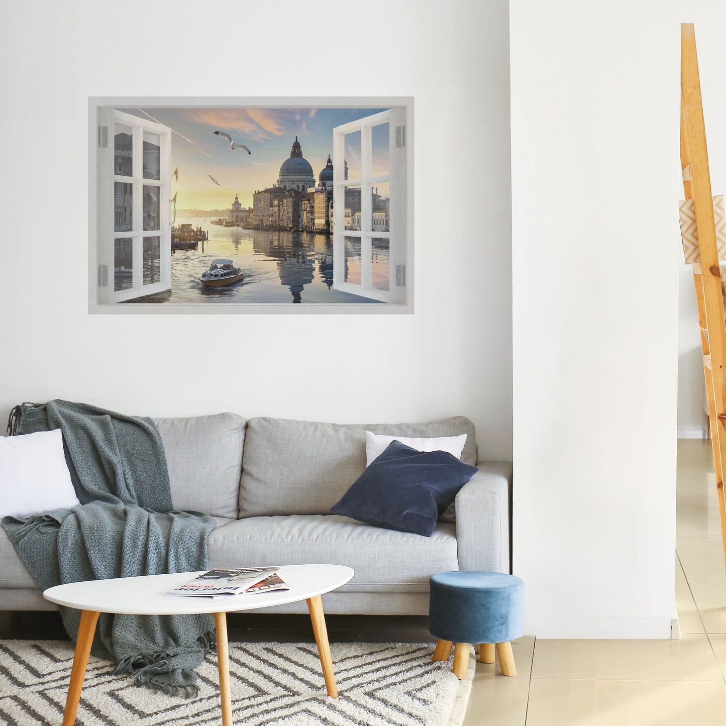 WINDOW TO VENICE Poster orizzontale staccabile e attaccabile