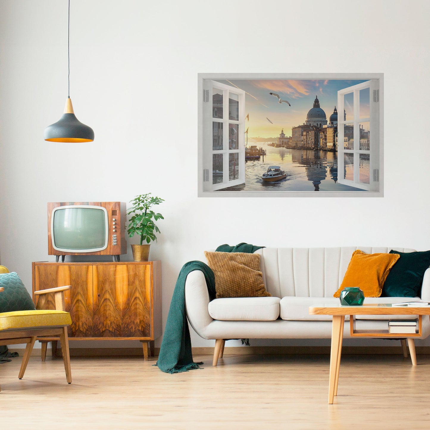 WINDOW TO VENICE Poster orizzontale staccabile e attaccabile
