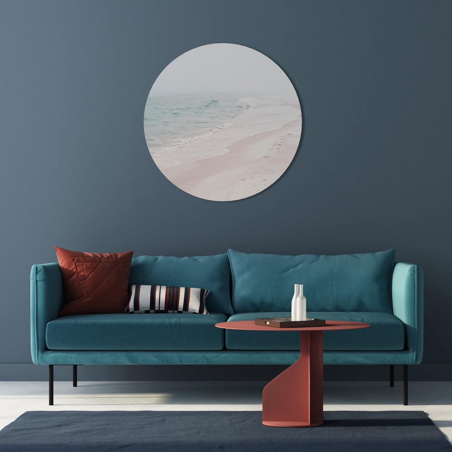 MISTY SHORELINE BLISS Round Wall Art