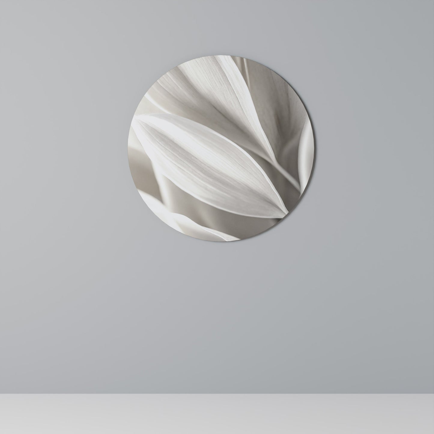 WHISPERS OF WHITE Round Wall Art
