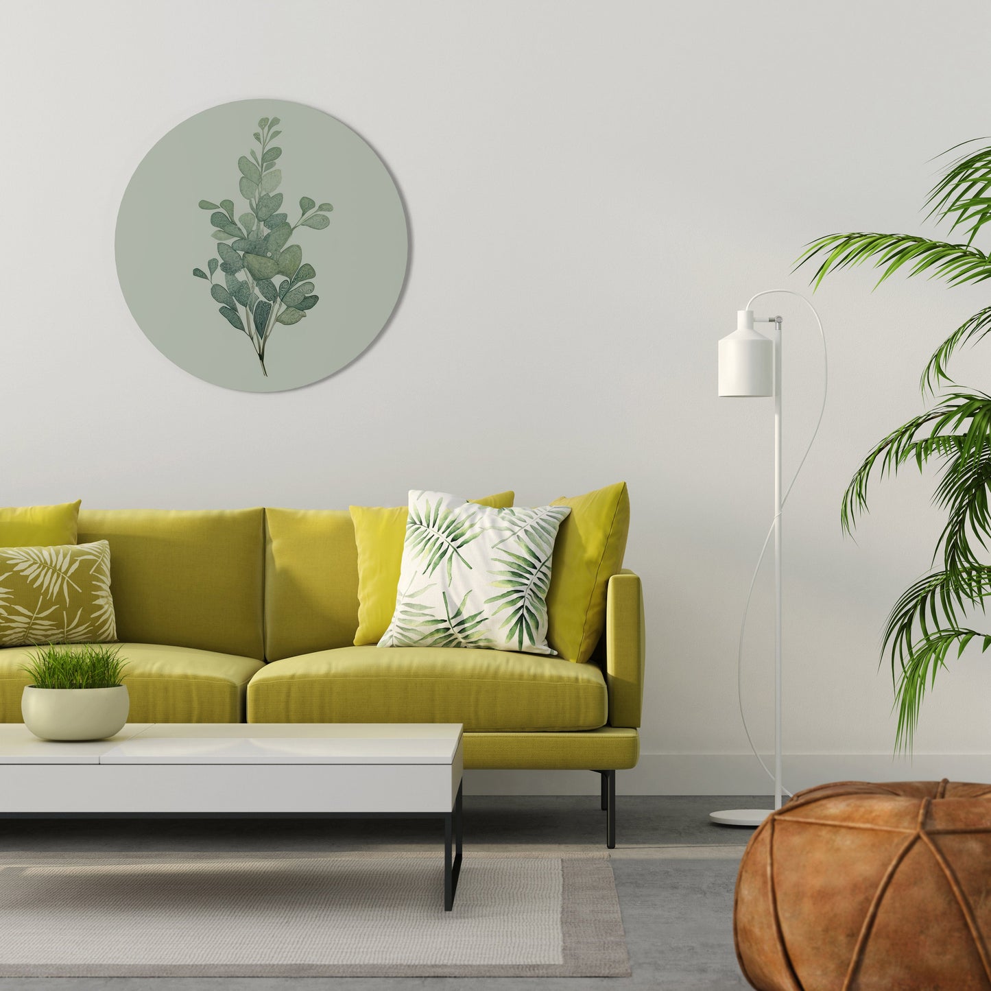 EUCALYPTUS TWIG Round Wall Art
