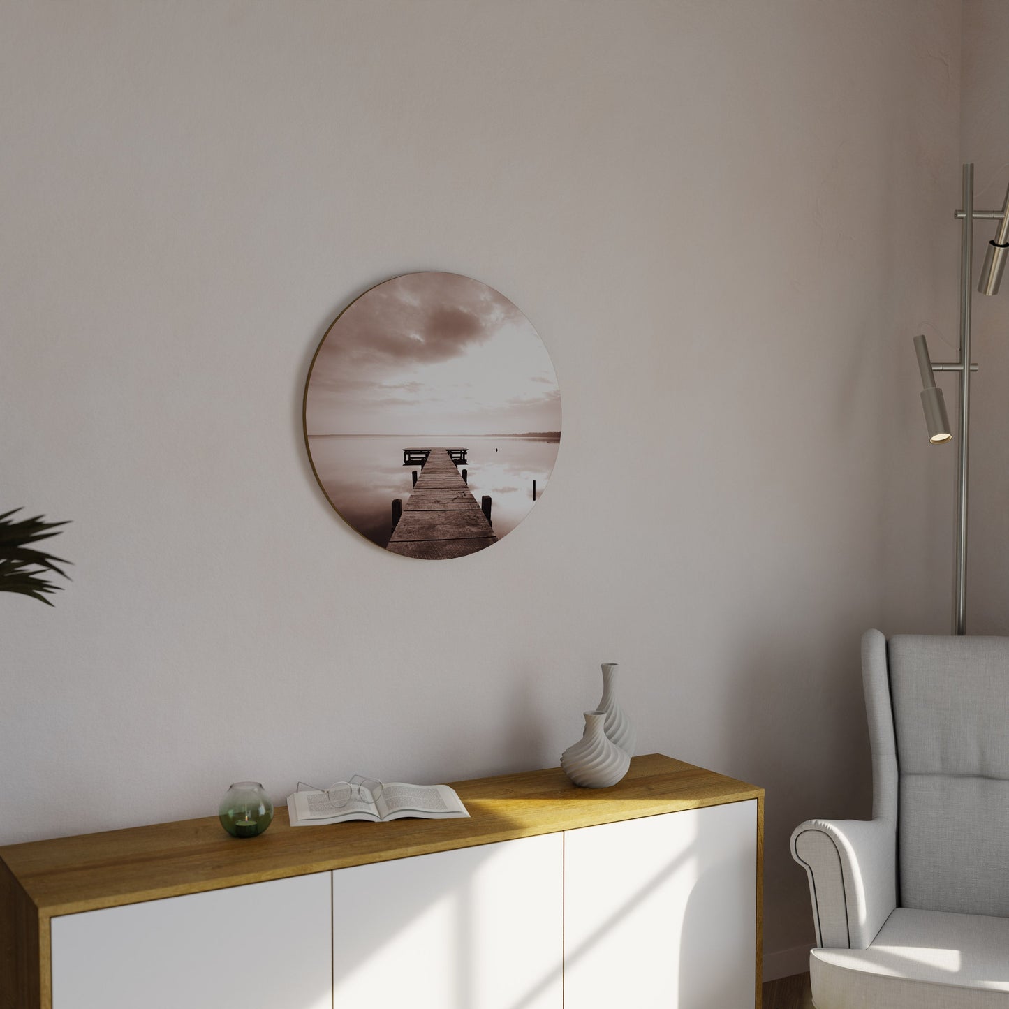 ECHOES OF STILLNESS Round Wall Art