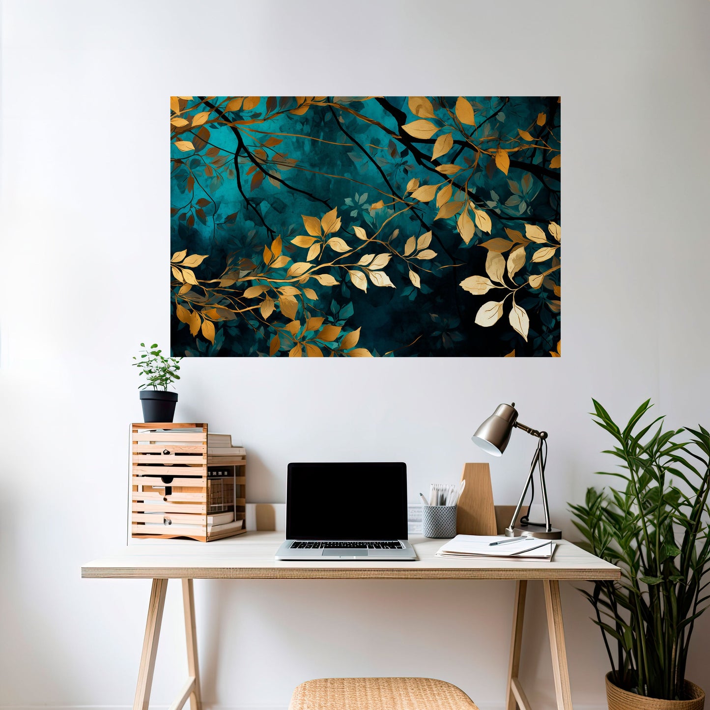 Poster orizzontale staccabile e attaccabile LUSH TURQUOISE