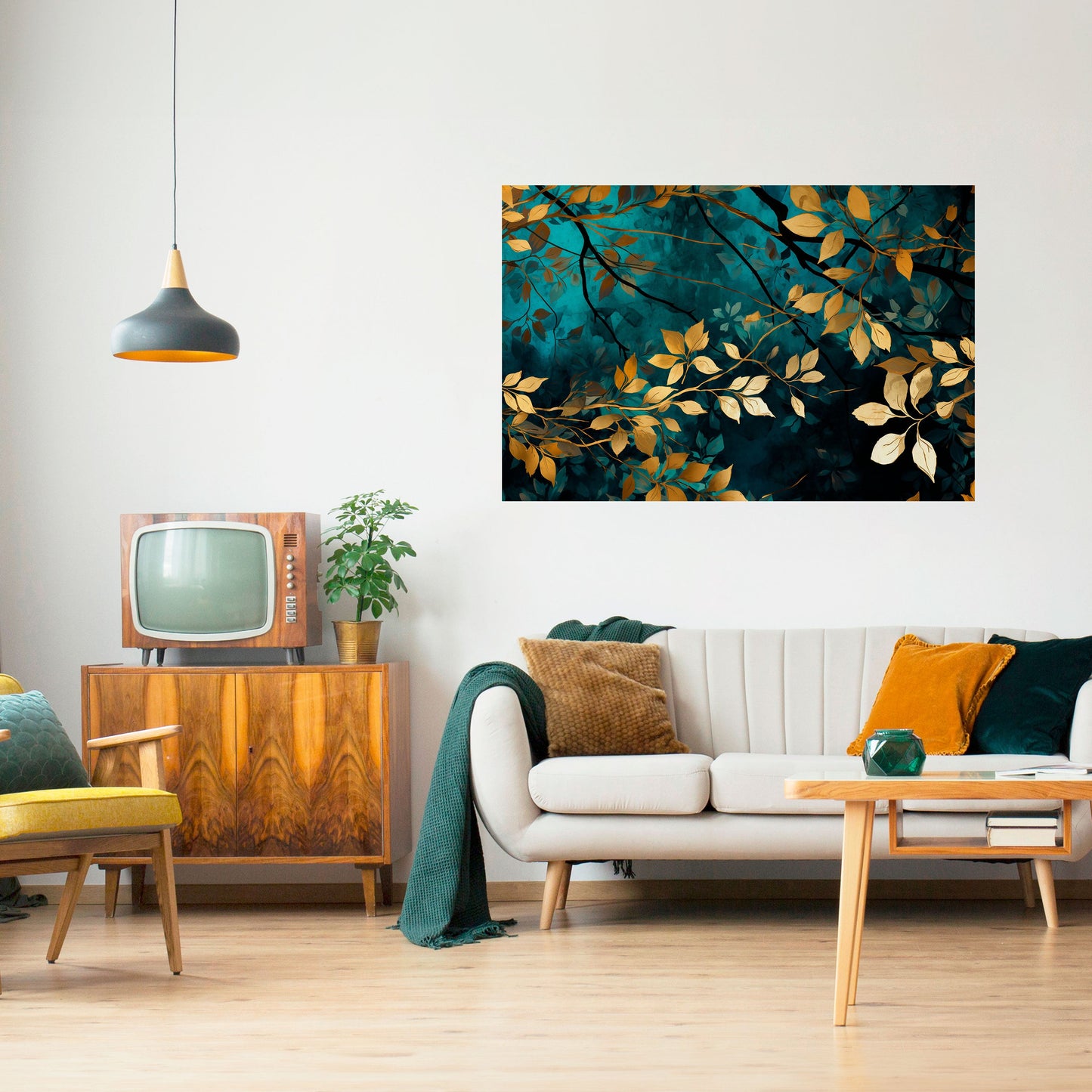 Poster orizzontale staccabile e attaccabile LUSH TURQUOISE