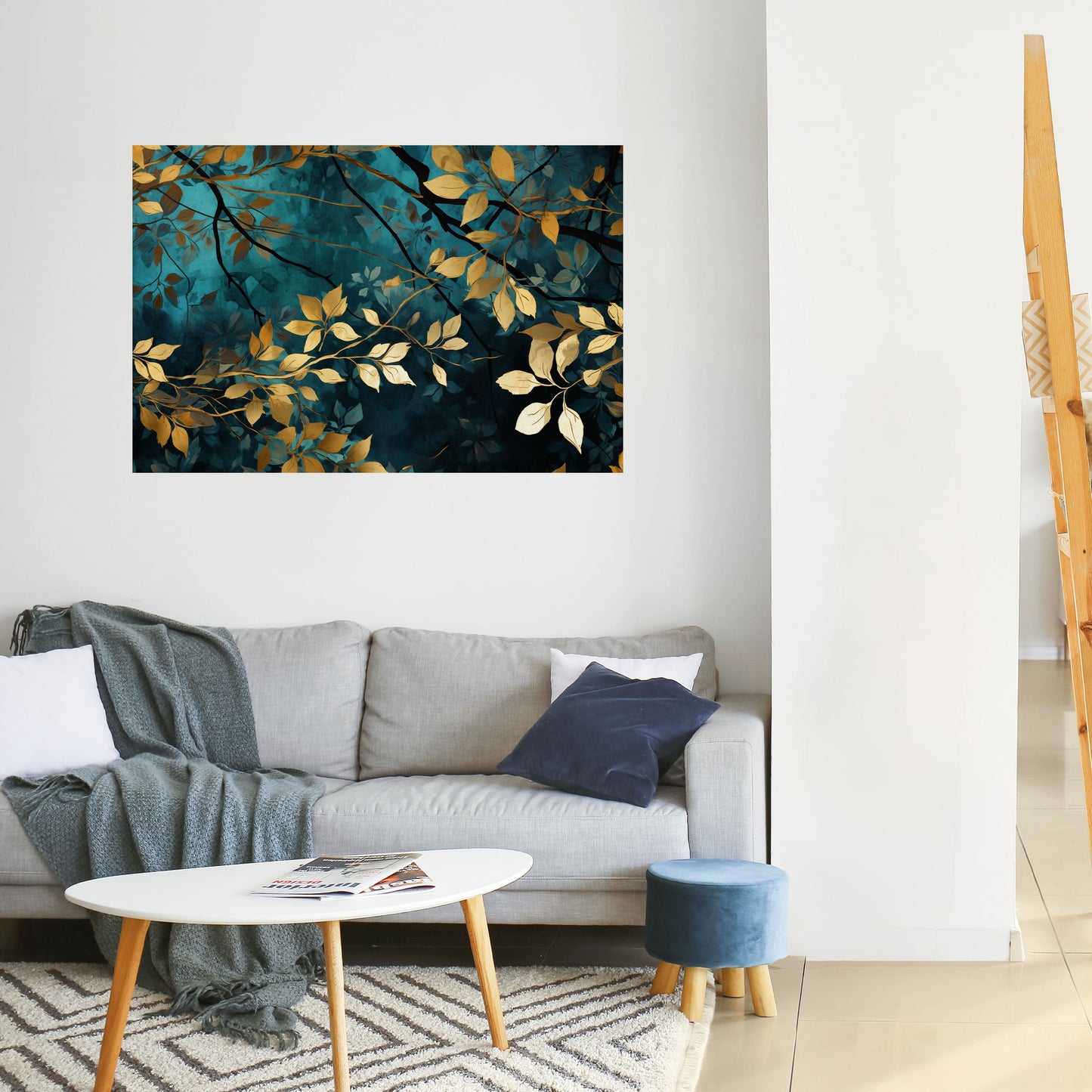 Poster orizzontale staccabile e attaccabile LUSH TURQUOISE