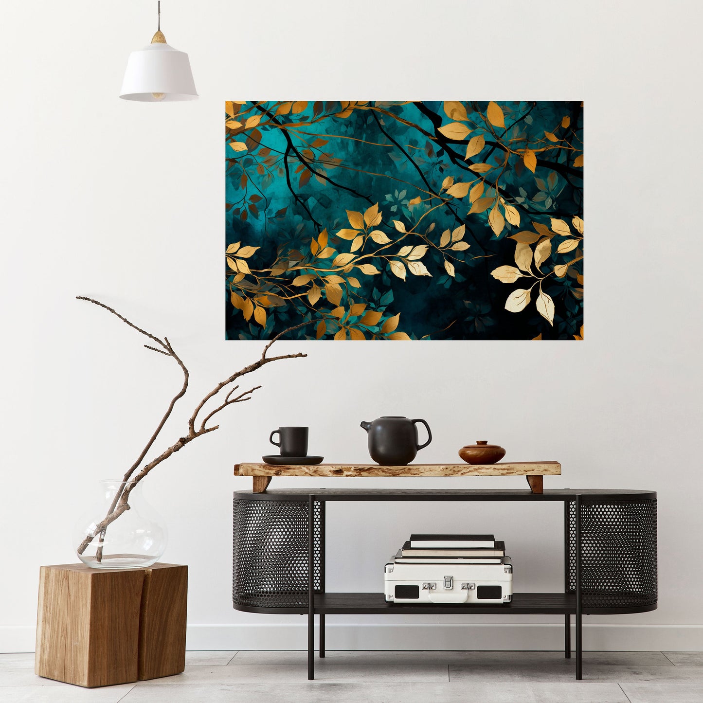 Poster orizzontale staccabile e attaccabile LUSH TURQUOISE