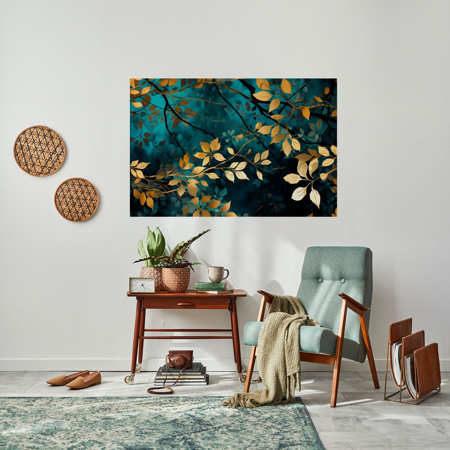 Poster orizzontale staccabile e attaccabile LUSH TURQUOISE