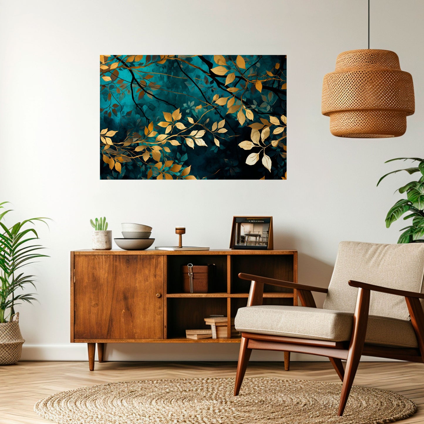 Poster orizzontale staccabile e attaccabile LUSH TURQUOISE