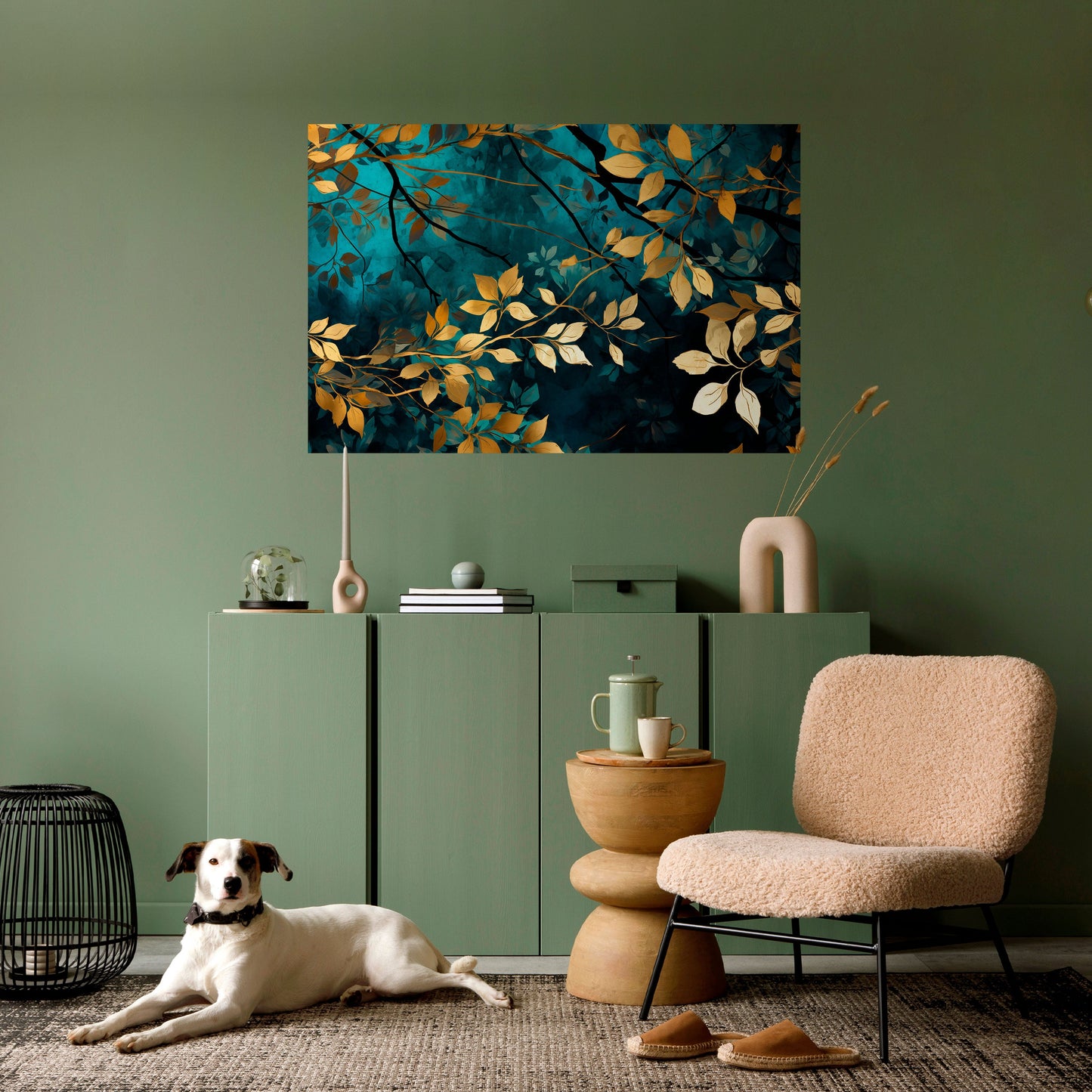 Poster orizzontale staccabile e attaccabile LUSH TURQUOISE