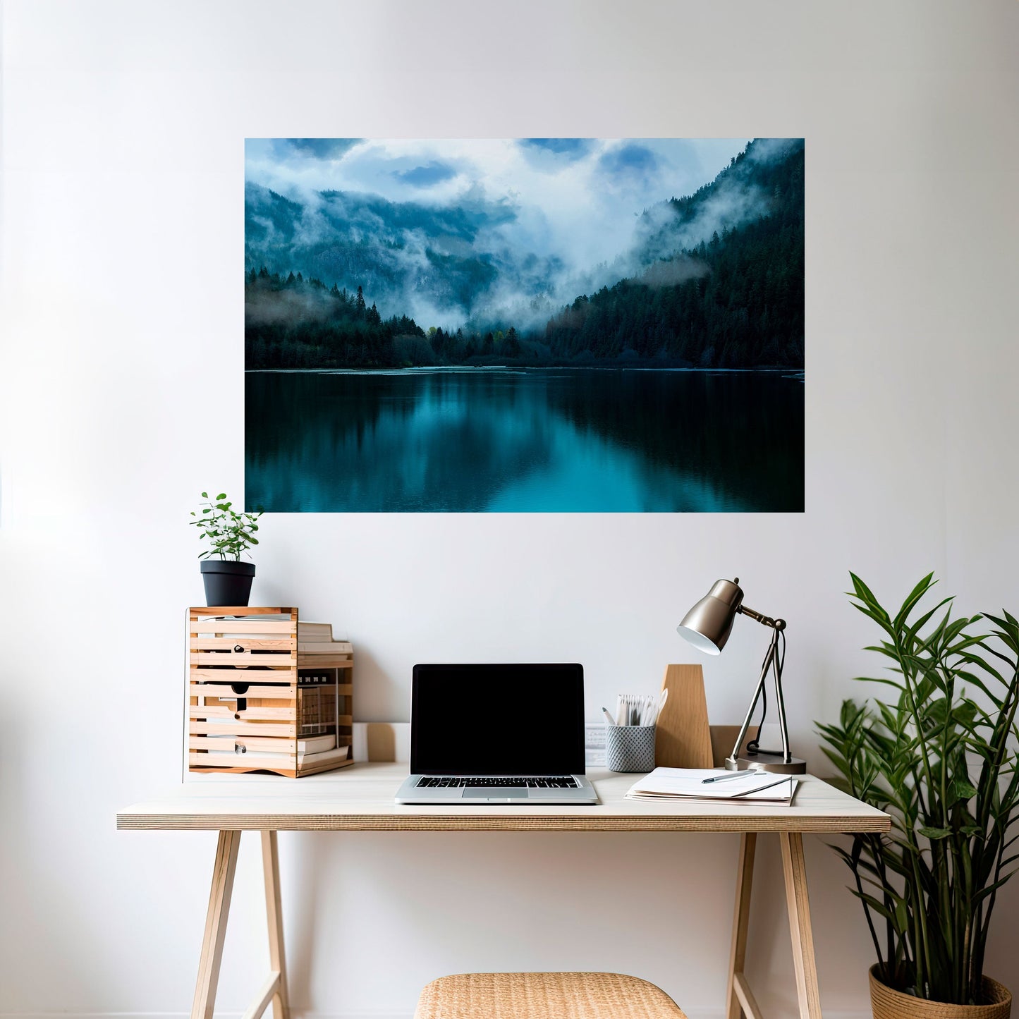 RIFLESSI DI NEBBIA MISTICA Poster orizzontale staccabile e attaccabile