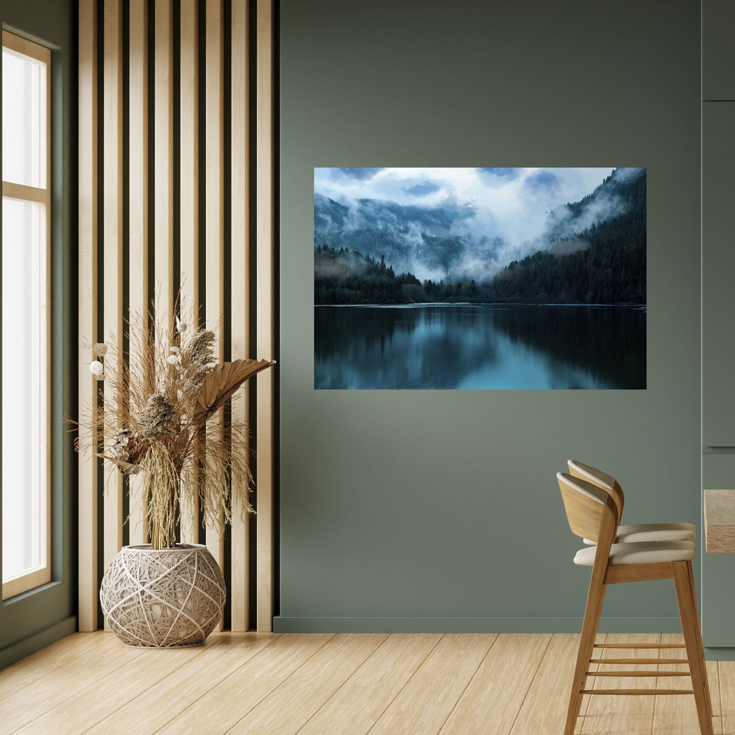 RIFLESSI DI NEBBIA MISTICA Poster orizzontale staccabile e attaccabile