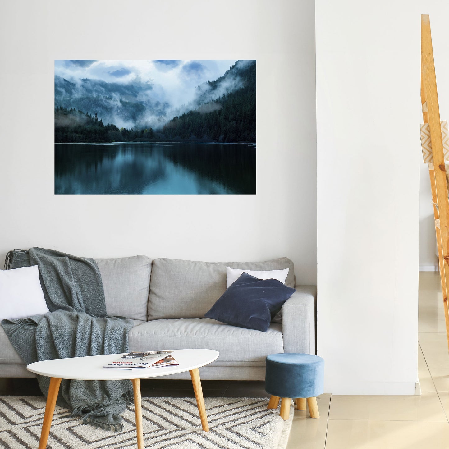 RIFLESSI DI NEBBIA MISTICA Poster orizzontale staccabile e attaccabile
