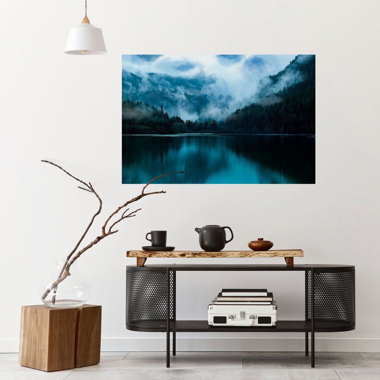 RIFLESSI DI NEBBIA MISTICA Poster orizzontale staccabile e attaccabile