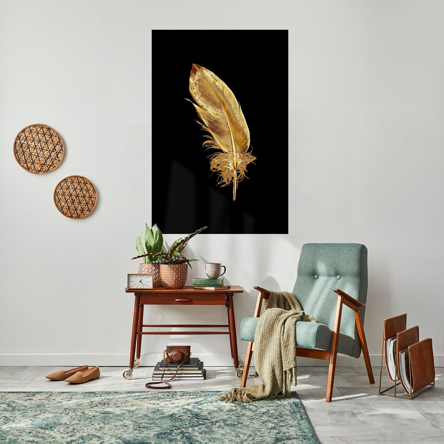 Poster verticale staccabile e attaccabile SHIMMERING FEATHER GRACE