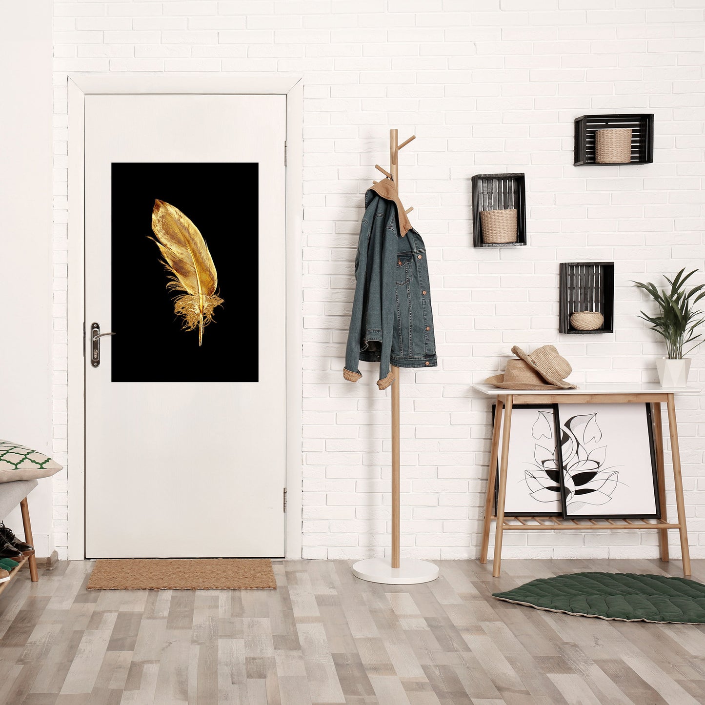 Poster verticale staccabile e attaccabile SHIMMERING FEATHER GRACE