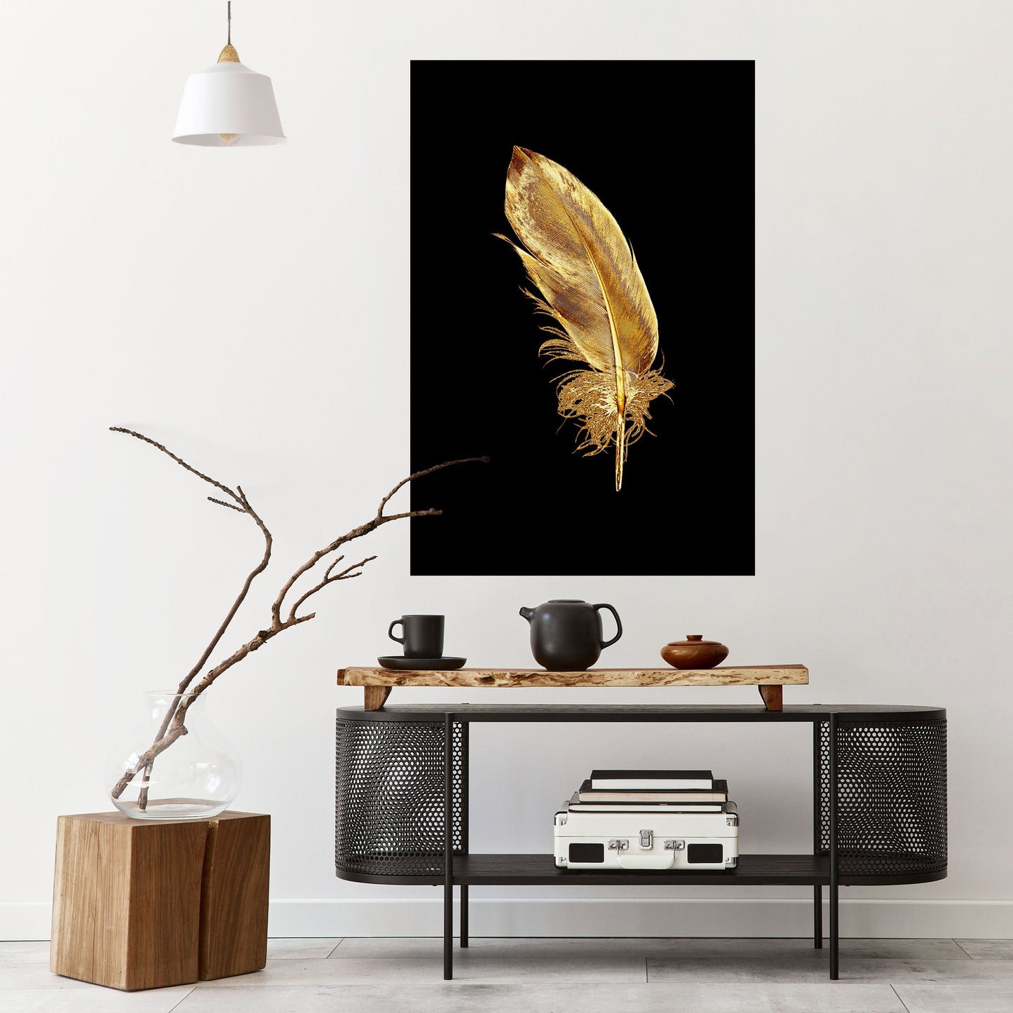 Poster verticale staccabile e attaccabile SHIMMERING FEATHER GRACE