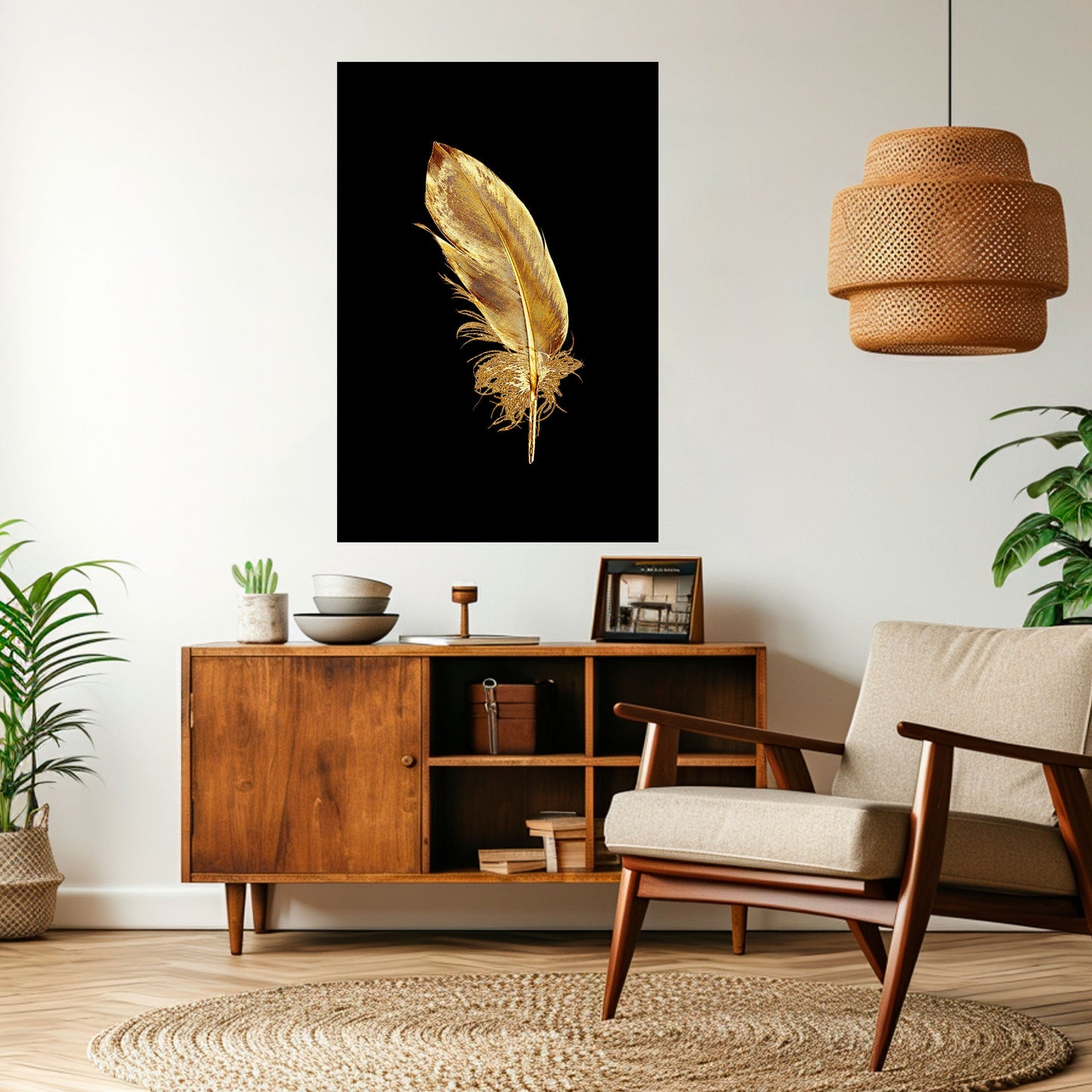 Poster verticale staccabile e attaccabile SHIMMERING FEATHER GRACE