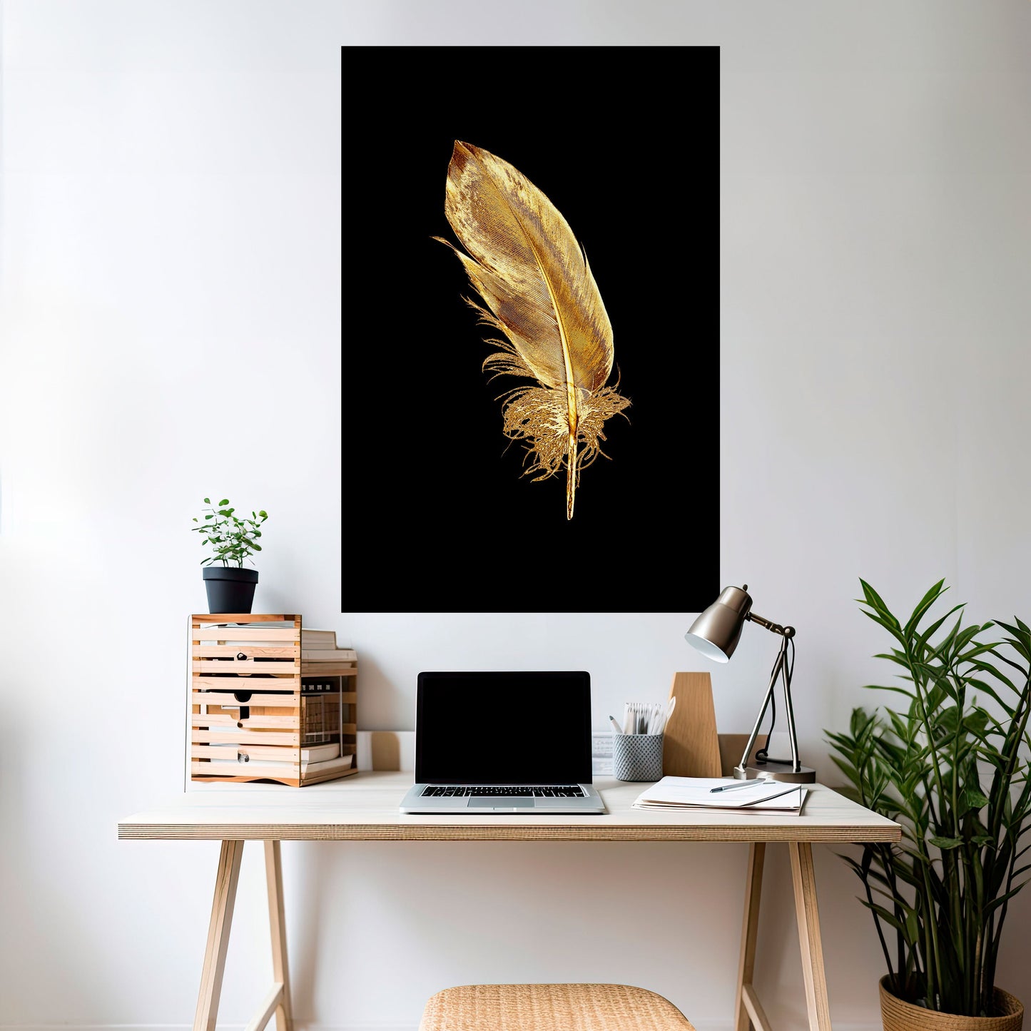 Poster verticale staccabile e attaccabile SHIMMERING FEATHER GRACE