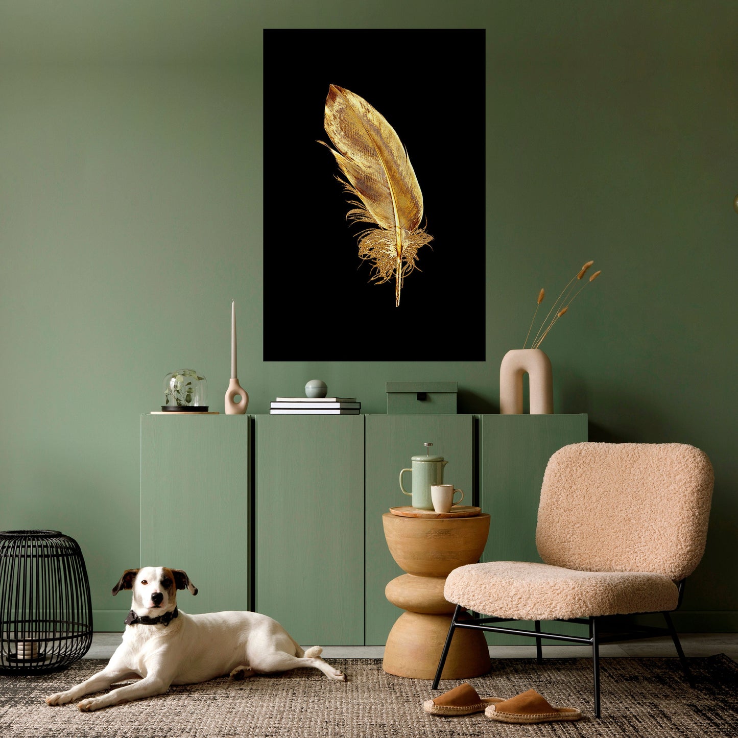 Poster verticale staccabile e attaccabile SHIMMERING FEATHER GRACE