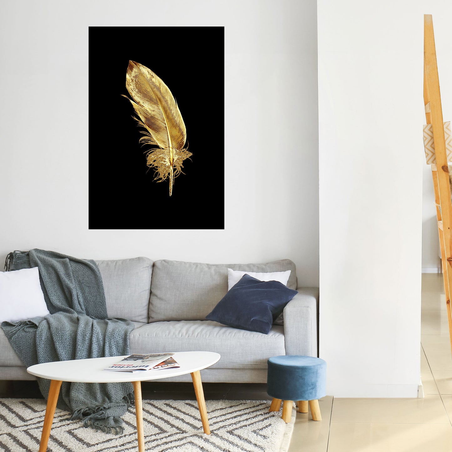 Poster verticale staccabile e attaccabile SHIMMERING FEATHER GRACE