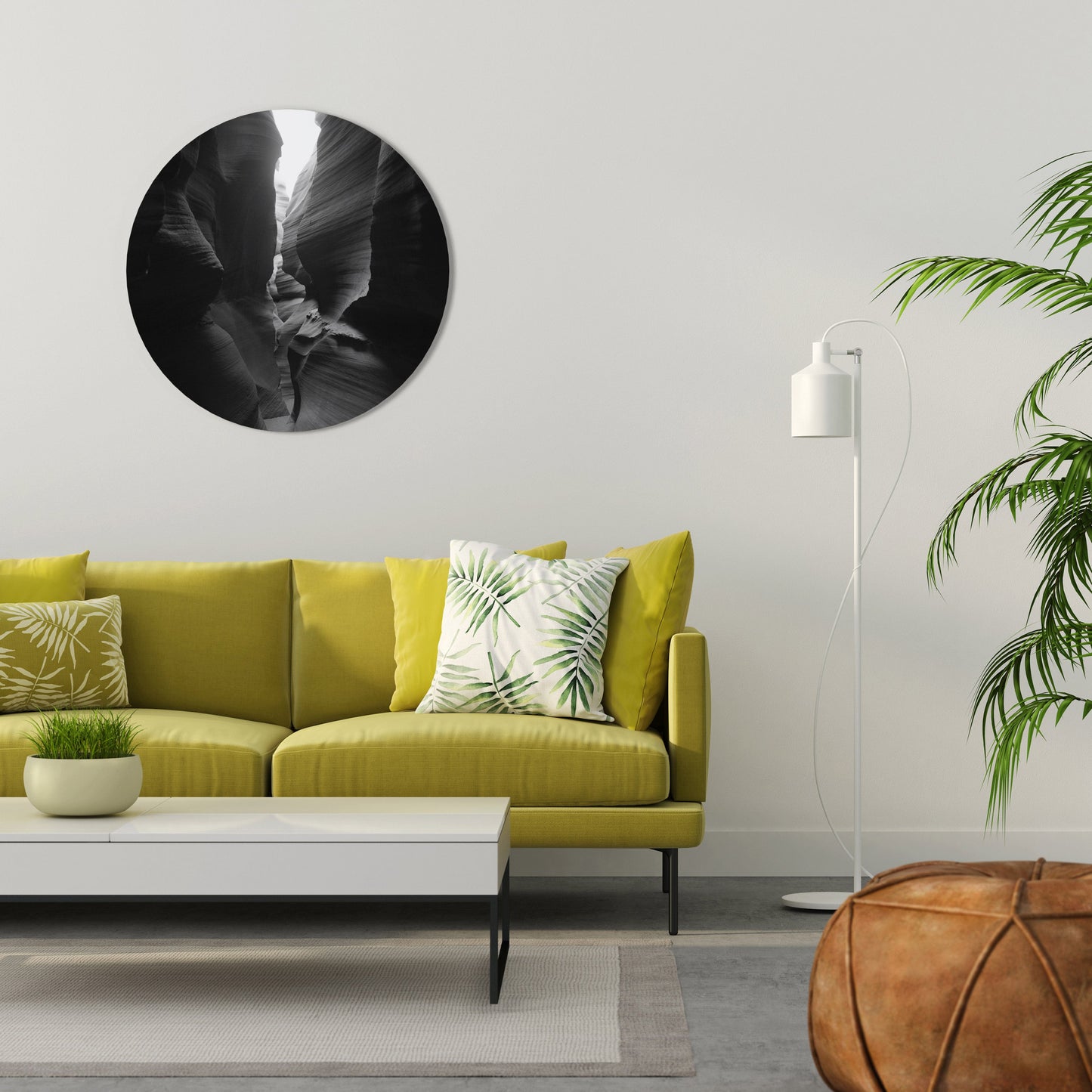 TIME'S WHISPERING CANYON Round Wall Art