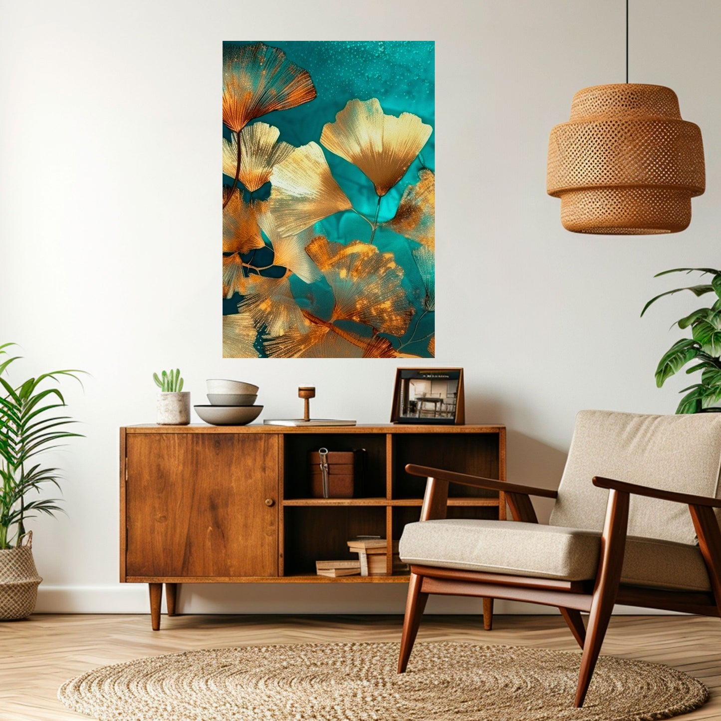 Poster verticale staccabile e attaccabile con FOGLIAME LUMINOSO