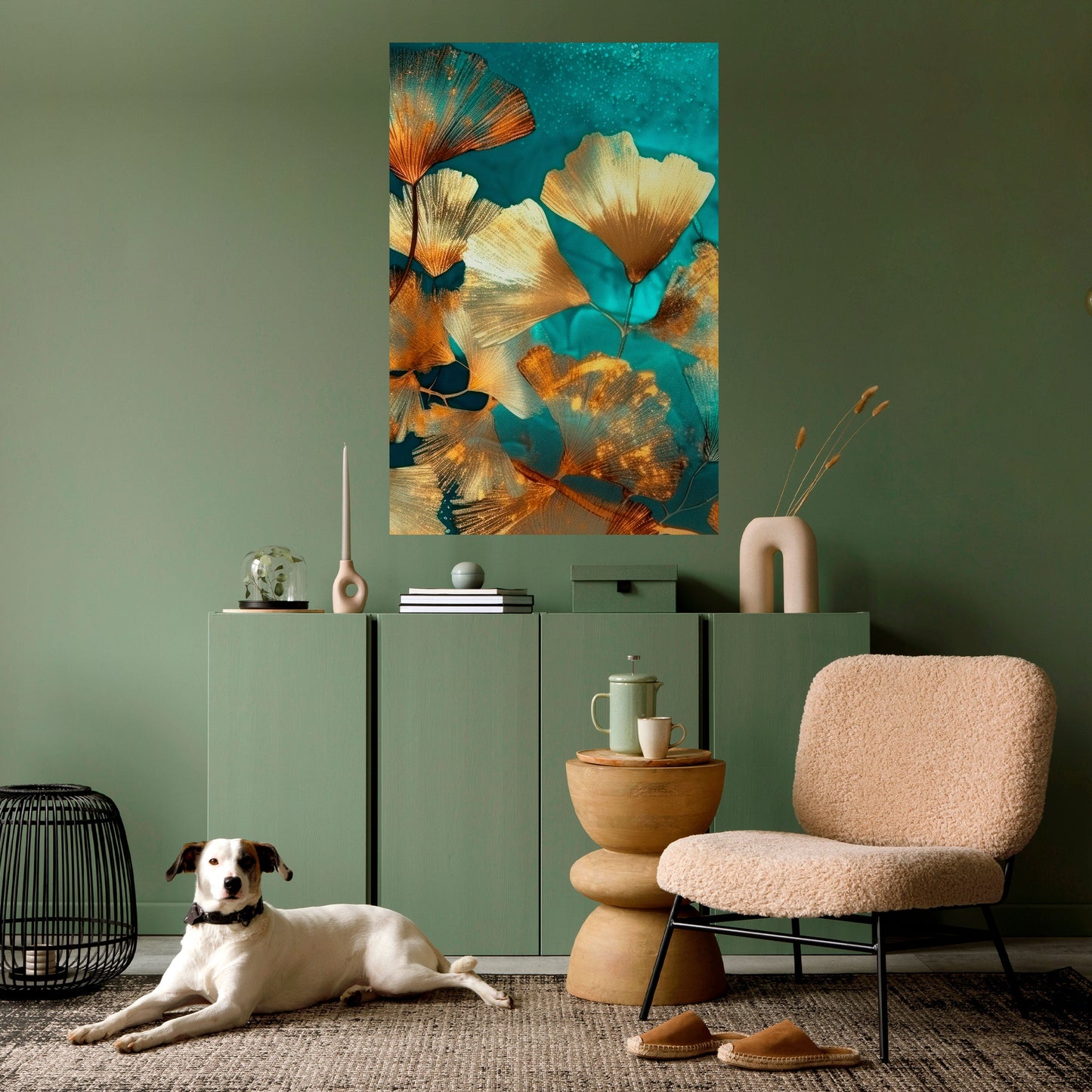 Poster verticale staccabile e attaccabile con FOGLIAME LUMINOSO