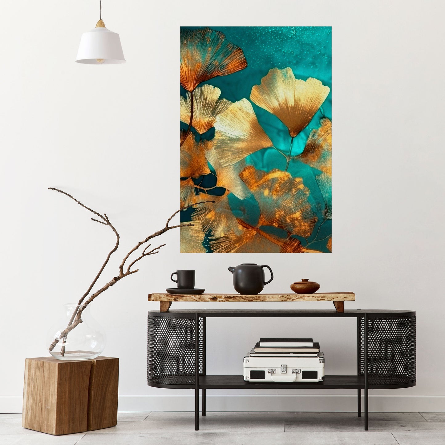 Poster verticale staccabile e attaccabile con FOGLIAME LUMINOSO