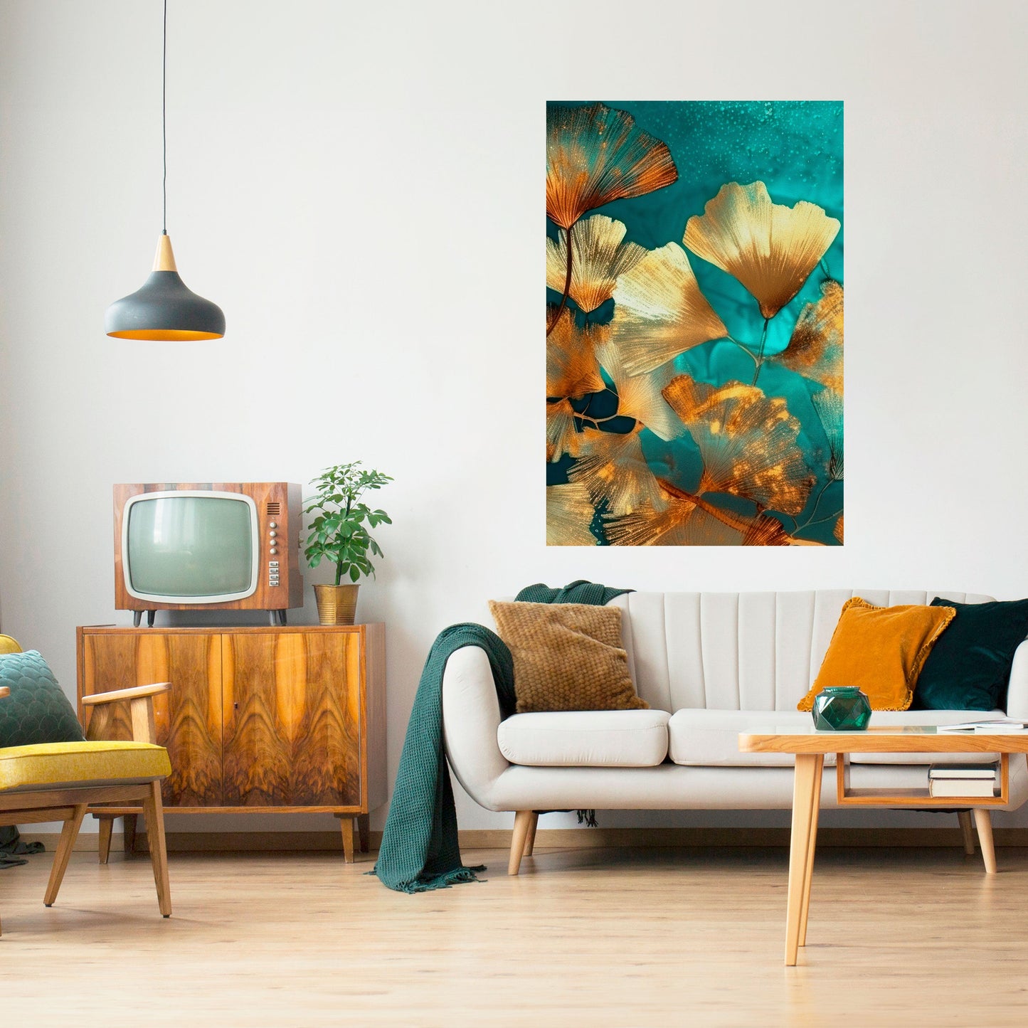 Poster verticale staccabile e attaccabile con FOGLIAME LUMINOSO