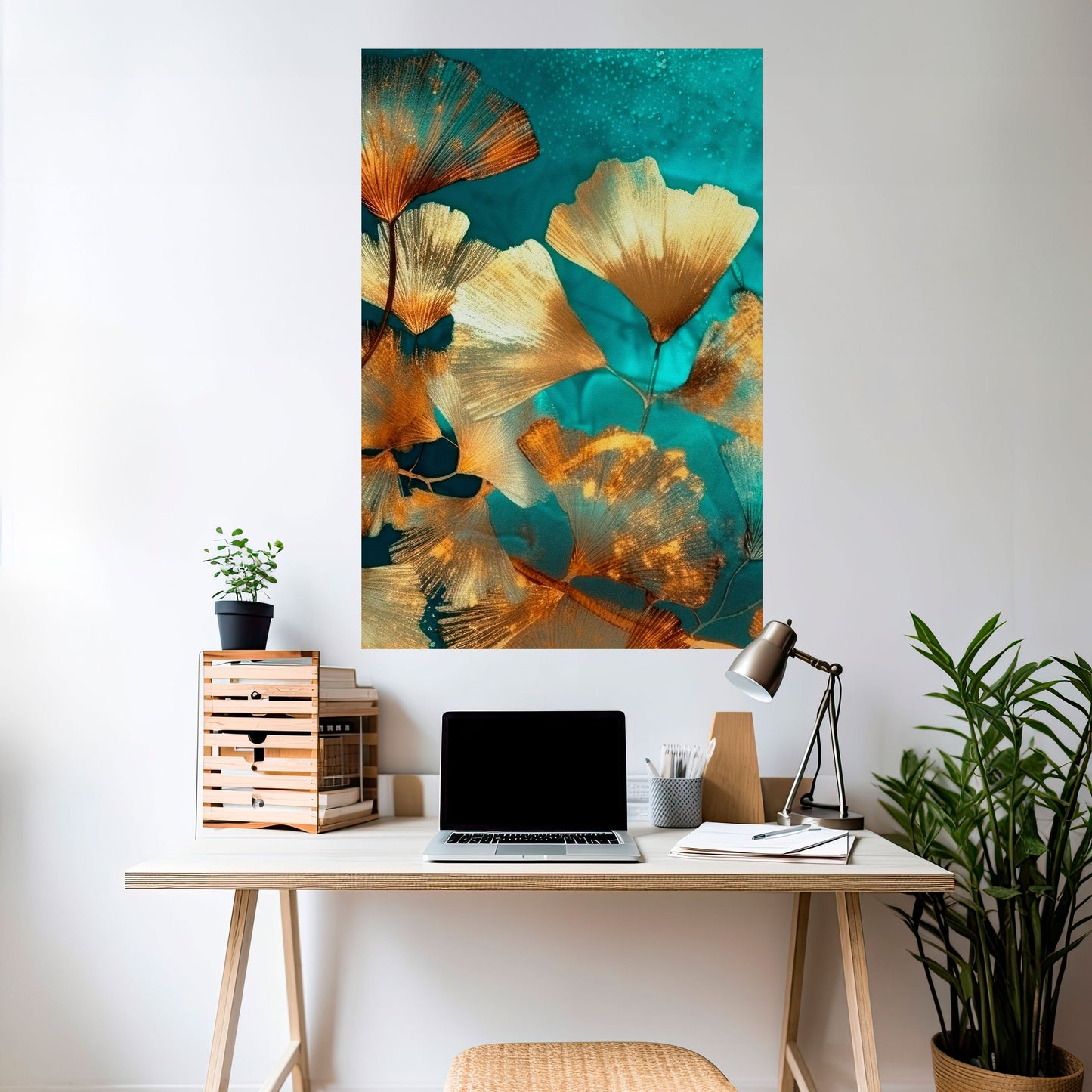 Poster verticale staccabile e attaccabile con FOGLIAME LUMINOSO