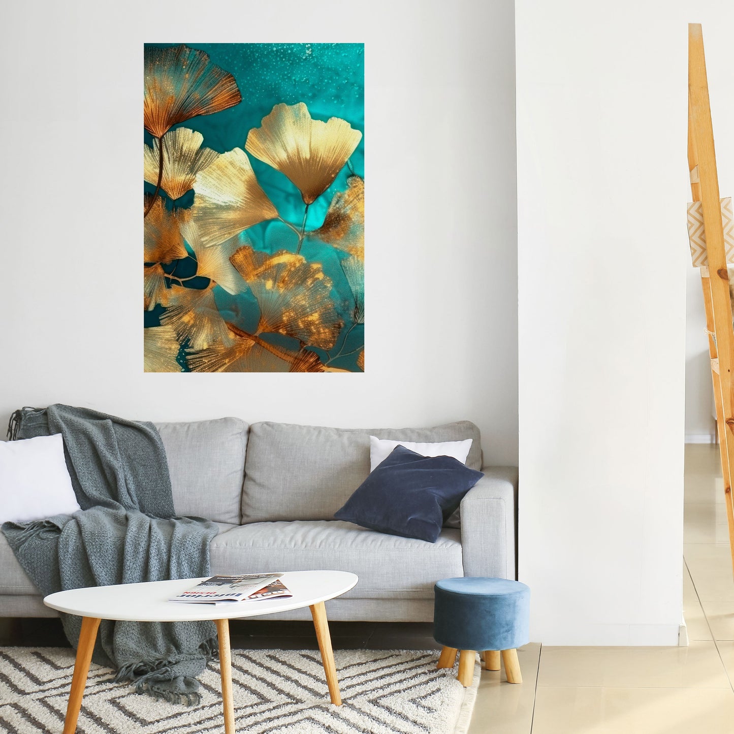 Poster verticale staccabile e attaccabile con FOGLIAME LUMINOSO