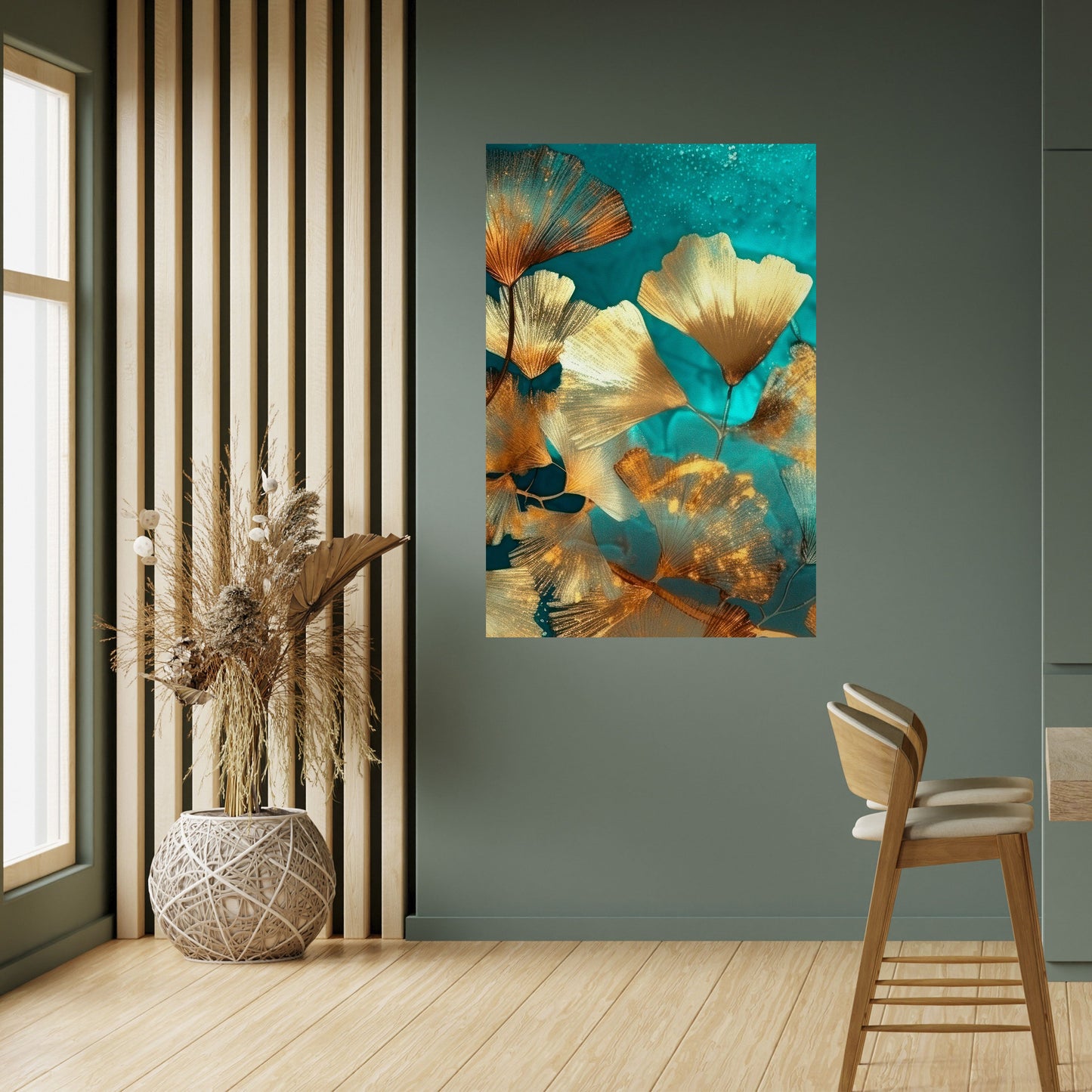 Poster verticale staccabile e attaccabile con FOGLIAME LUMINOSO