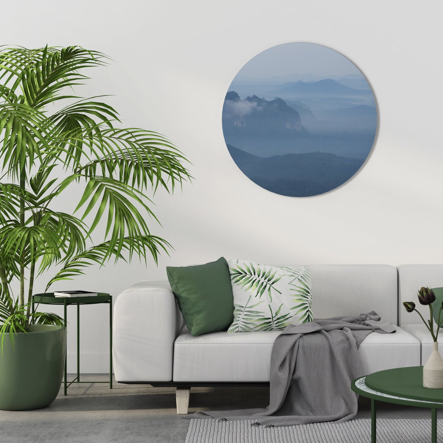 MISTY MOUNTAIN WHISPER Round Wall Art