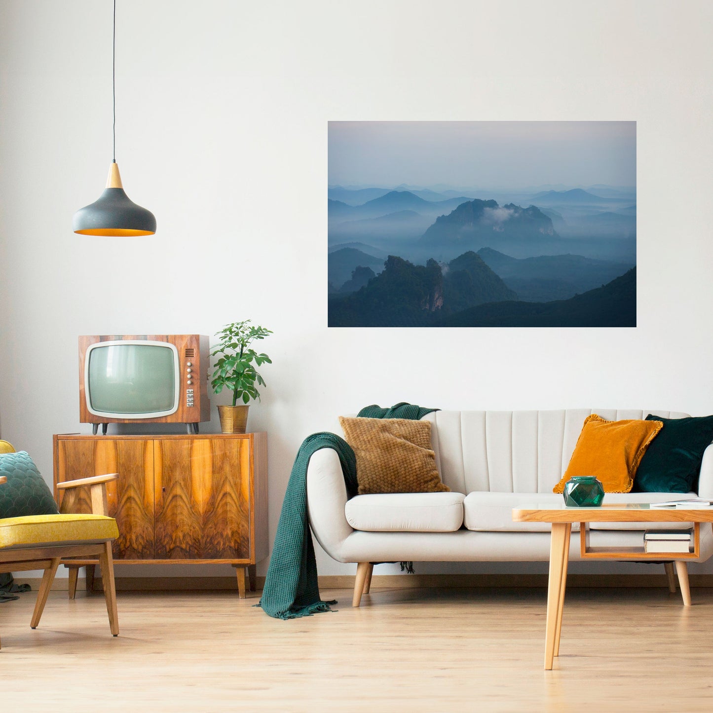 Poster orizzontale staccabile e attaccabile MISTY MOUNTAIN WHISPER