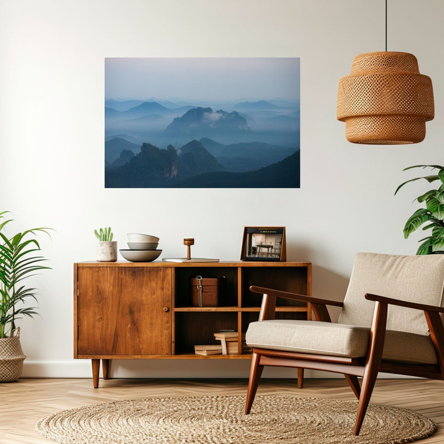 Poster orizzontale staccabile e attaccabile MISTY MOUNTAIN WHISPER