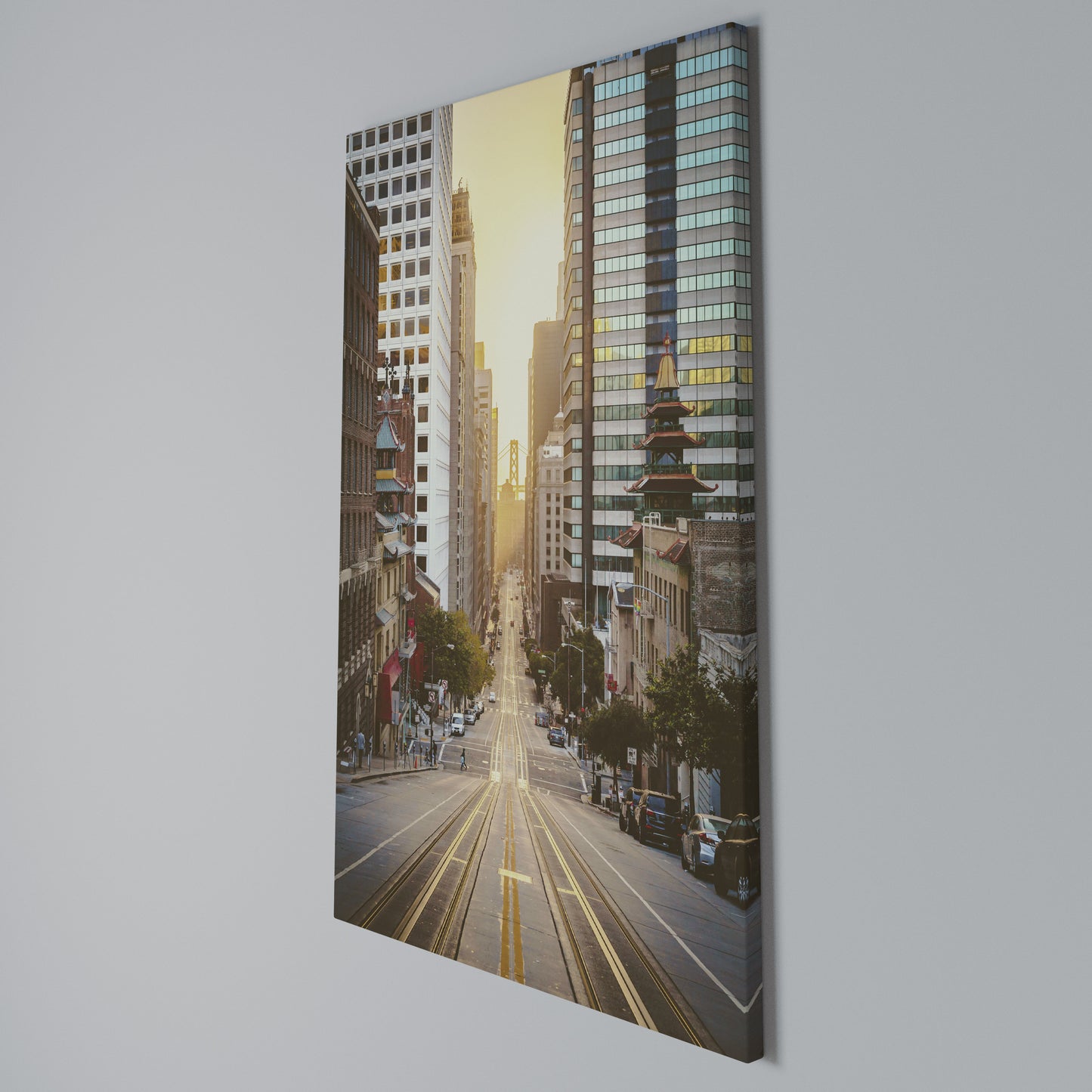 SUNSET CITYSCAPE SYMPHONY Stampa su Tela Verticale