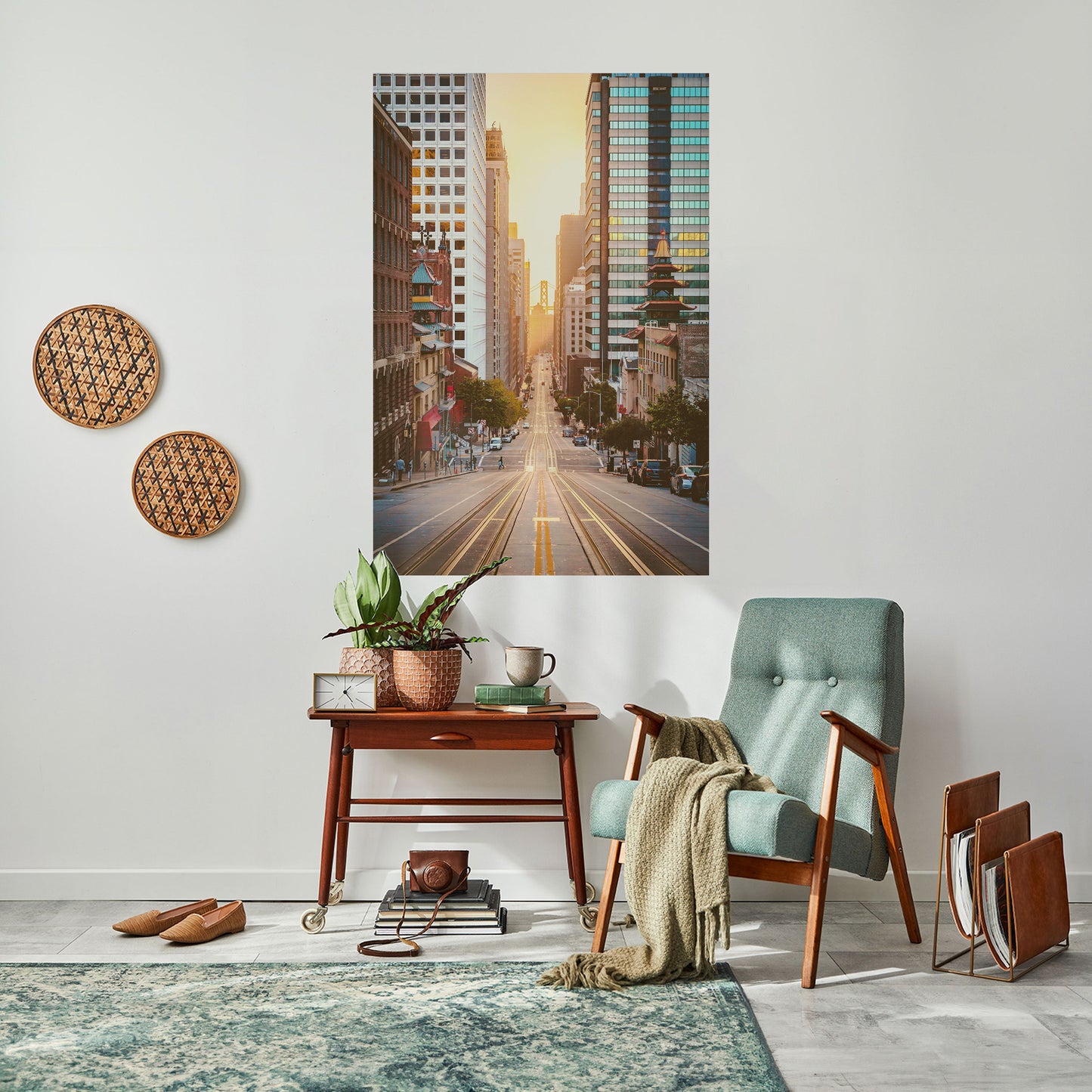 SINFONIA DEL PAESAGGIO URBANO AL TRAMONTO Poster verticale staccabile e attaccabile