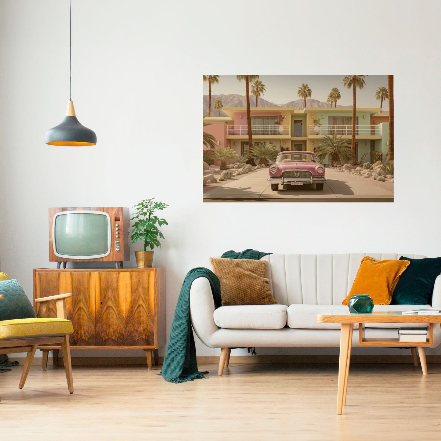 Poster orizzontale staccabile e attaccabile in stile californiano