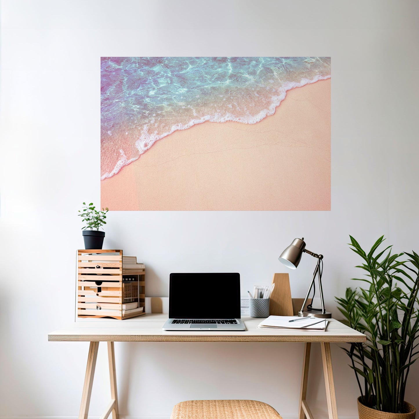 Poster orizzontale staccabile e attaccabile con tonalità di paesaggio sabbioso da sogno
