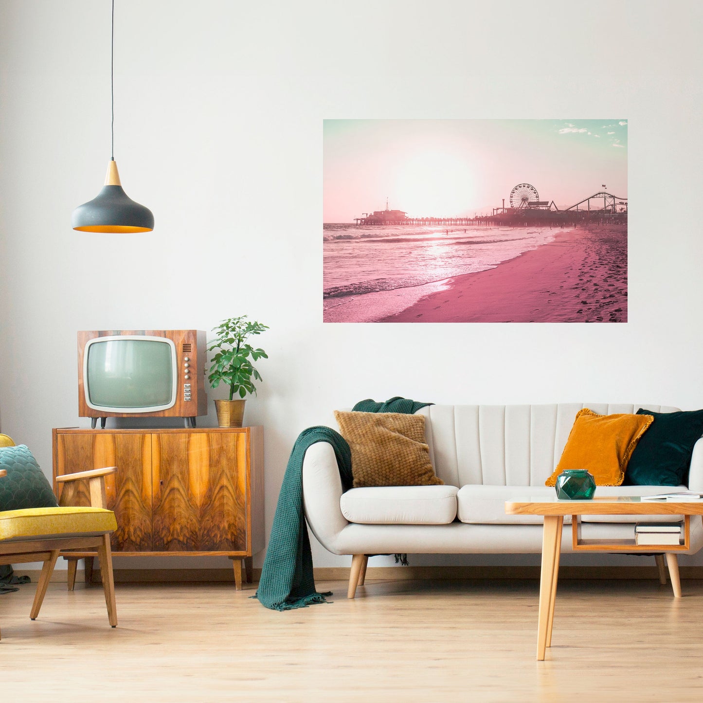 Poster orizzontale staccabile e attaccabile PASTEL COAST VIBES