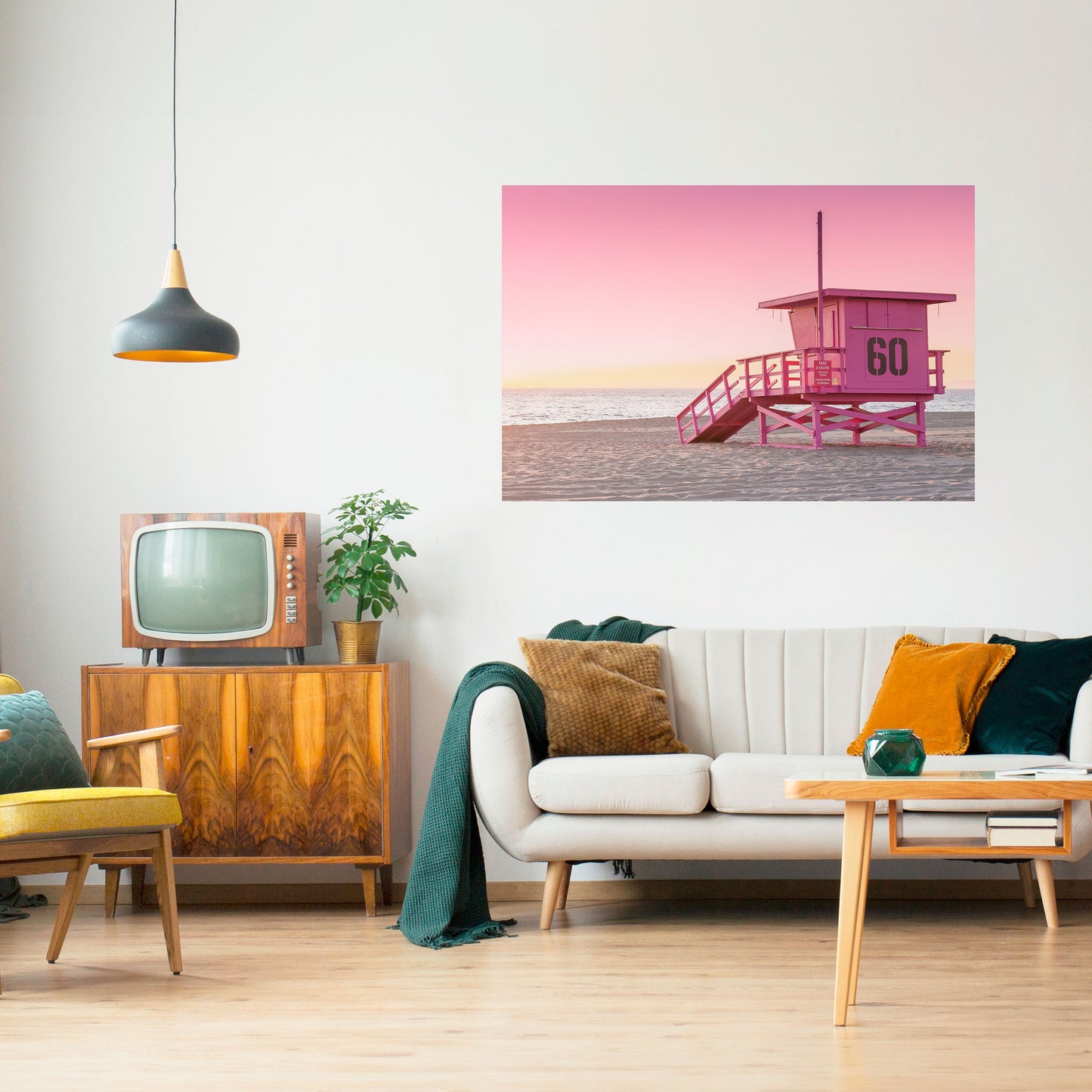 OROLOGIO PARADISO ROSA Poster orizzontale staccabile e attaccabile