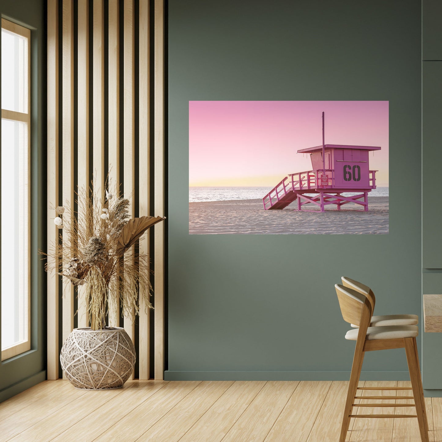 OROLOGIO PARADISO ROSA Poster orizzontale staccabile e attaccabile