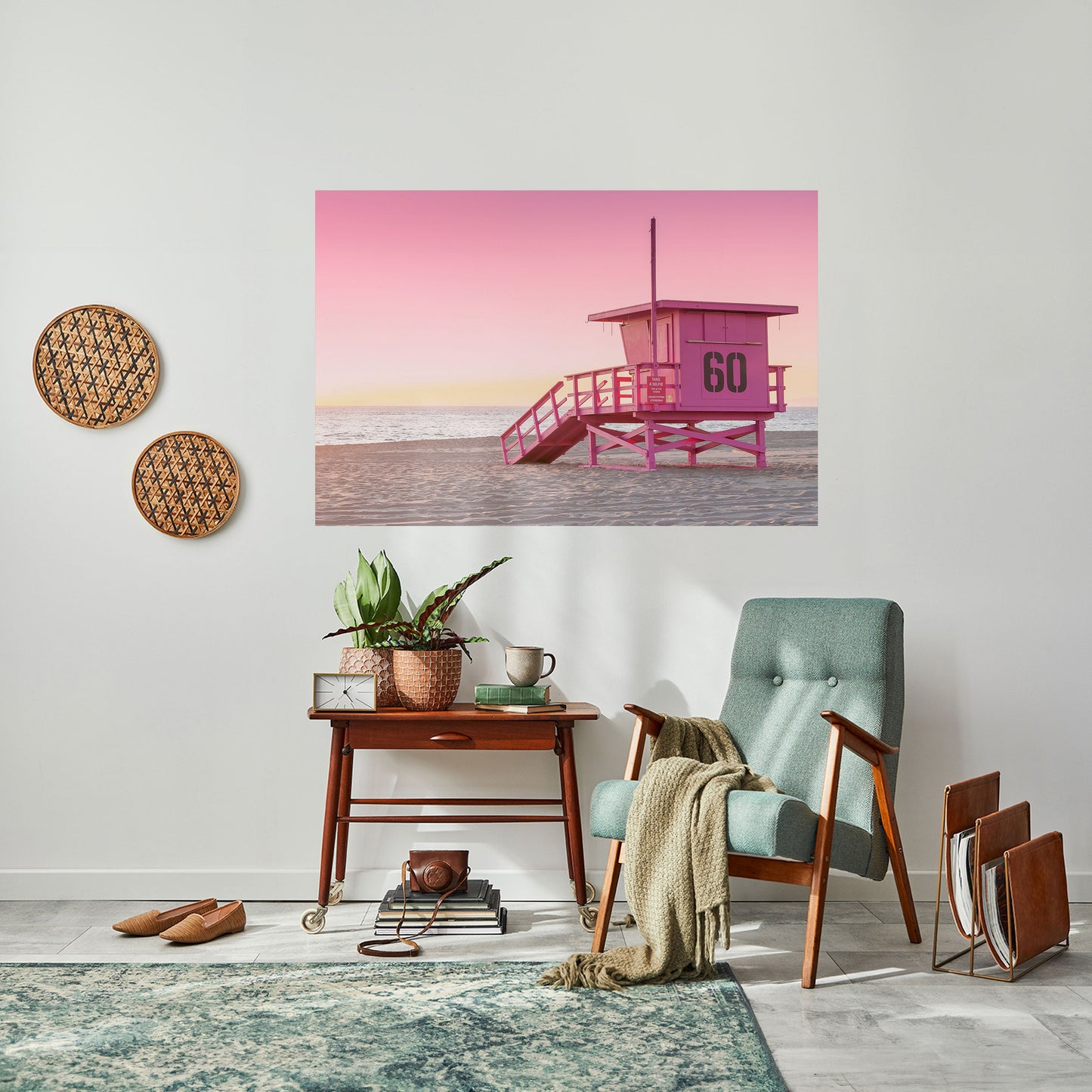 OROLOGIO PARADISO ROSA Poster orizzontale staccabile e attaccabile